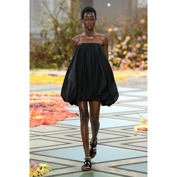 🆕ULLA JOHNSON Polline Bubble Hem Mini Dress Cotton Black 6 - Picture 3 of 13